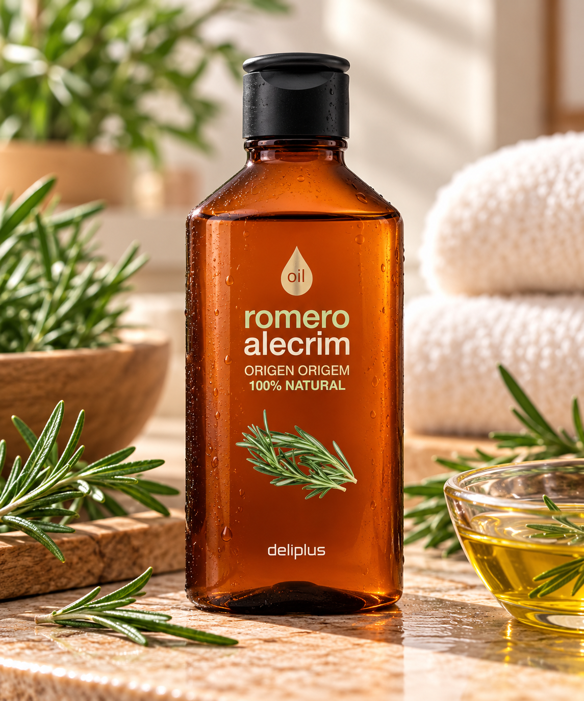 Aceite corporal de romero Deliplus 100% natural | Bote 200 ml