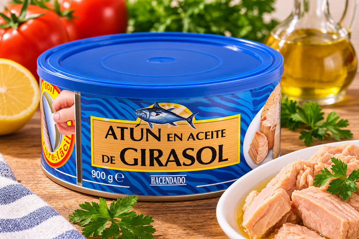 Tuńczyk w oleju słonecznikowym Hacendado | Puszka 900 g