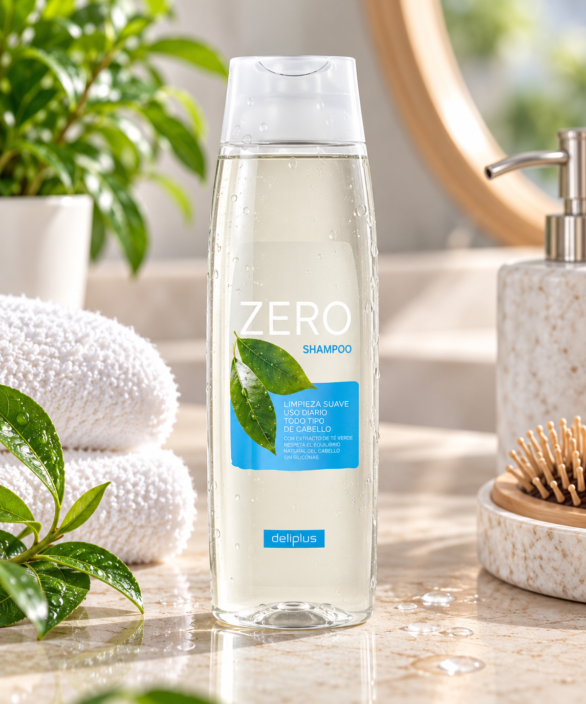Shampoo Zero Deliplus per tutti i tipi di capelli | Flacone 400 ml