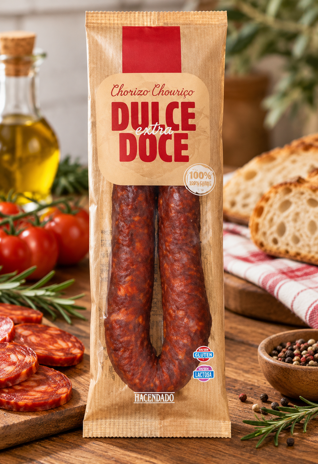 Hacendado Süße Chorizo extra, 280 Gramm Stück