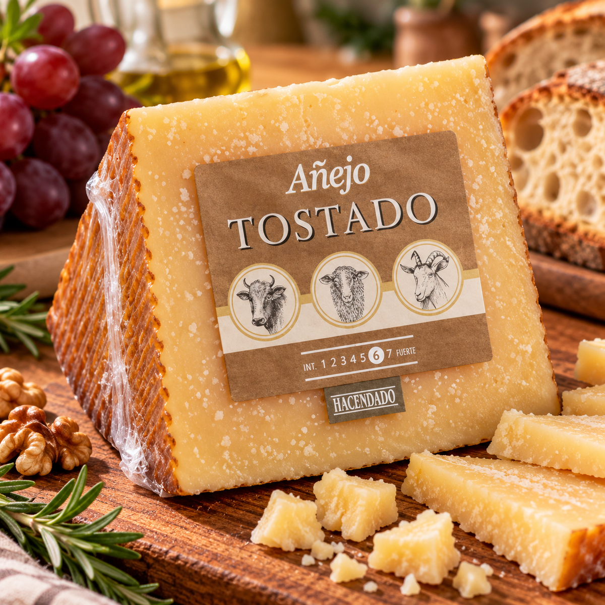 Queso añejo tostado mezcla Hacendado | Pieza 370 Gramos aprox.