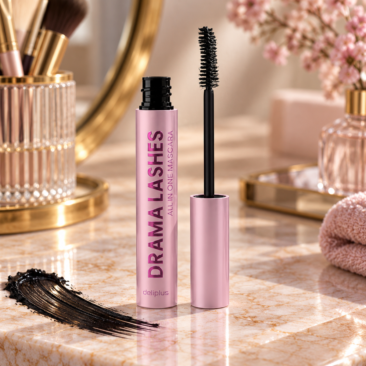 Drama Lashes Volumen- und Verlängerungs-Mascara Deliplus schwarz | 8,5 ml
