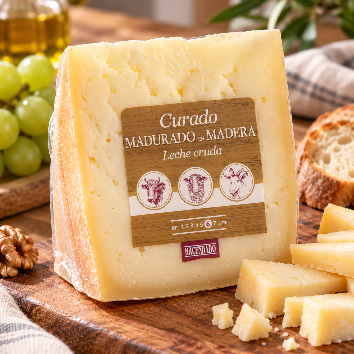 Formaggio stagionato misto maturato in legno Hacendado