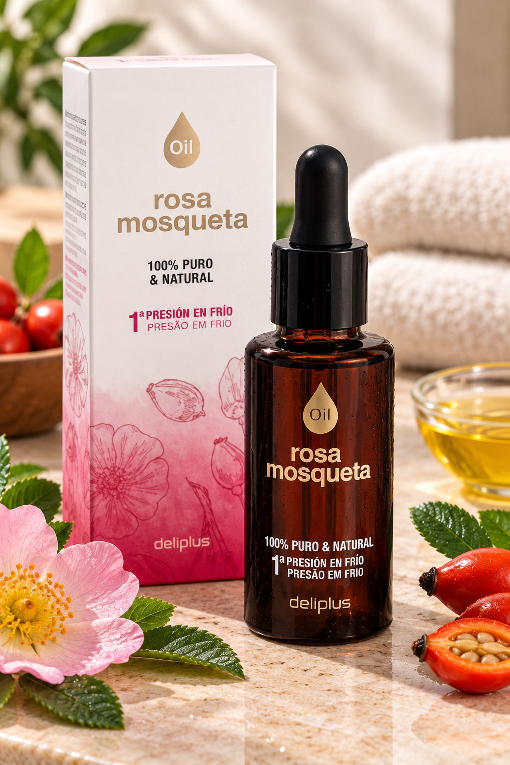 Olio corpo rosa mosqueta Deliplus 100% puro e naturale | Flacone 30 ml