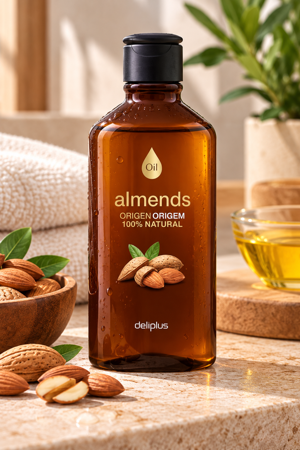 Olejek do ciała migdałowy Deliplus 100% naturalny | Butelka 200 ml

