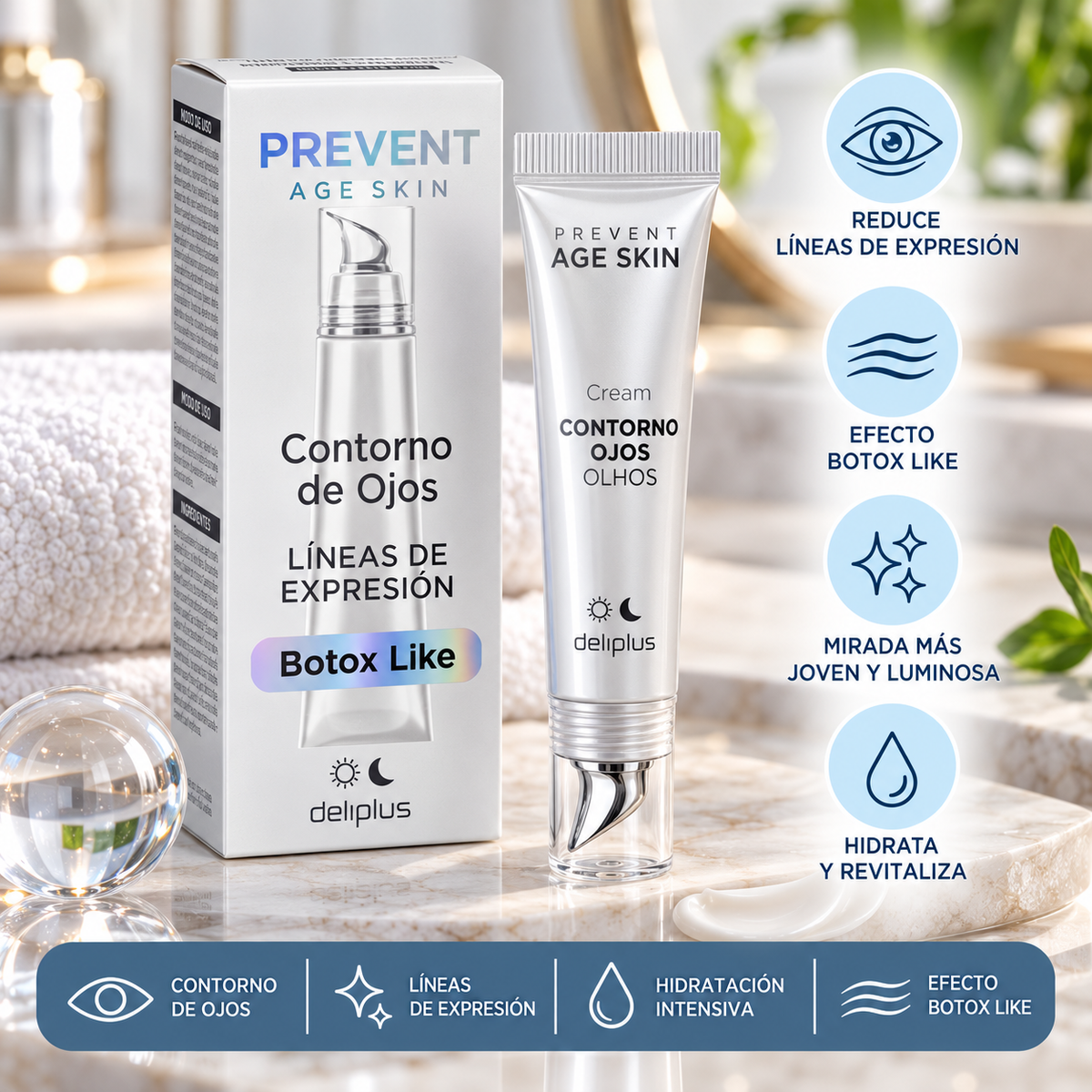 Deliplus Prevent Age Skin oogcontour voor alle huidtypes | Tube 15 ml