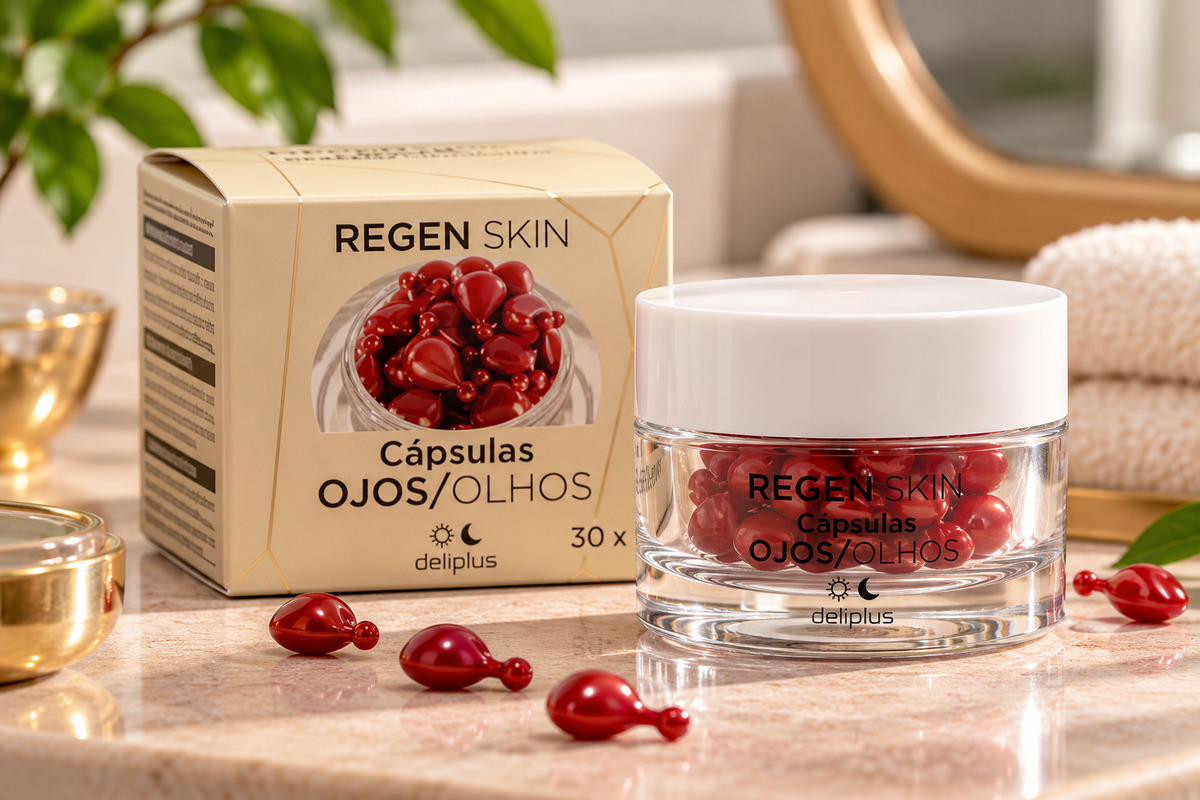 Cápsulas para ojos Regen Skin Deliplus todo tipo de piel | Tarro 30 cápsulas