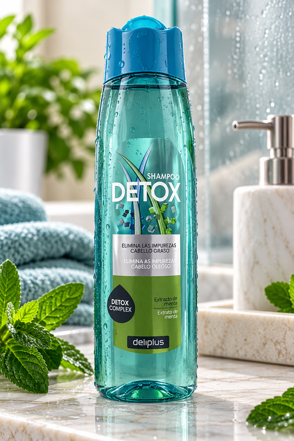Deliplus Detox-shampoo voor vet haar met komkommerextract | Fles 400 ml