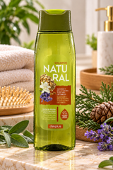 Champú Natural Deliplus todo tipo de cabello con extracto de tilo y aceites esenciales de salvia y cedro, 97% origen natural | Bote 400 ml