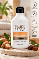 Champú Plex Repair Deliplus cabello muy dañado con argán y jojoba | Bote 400 ml