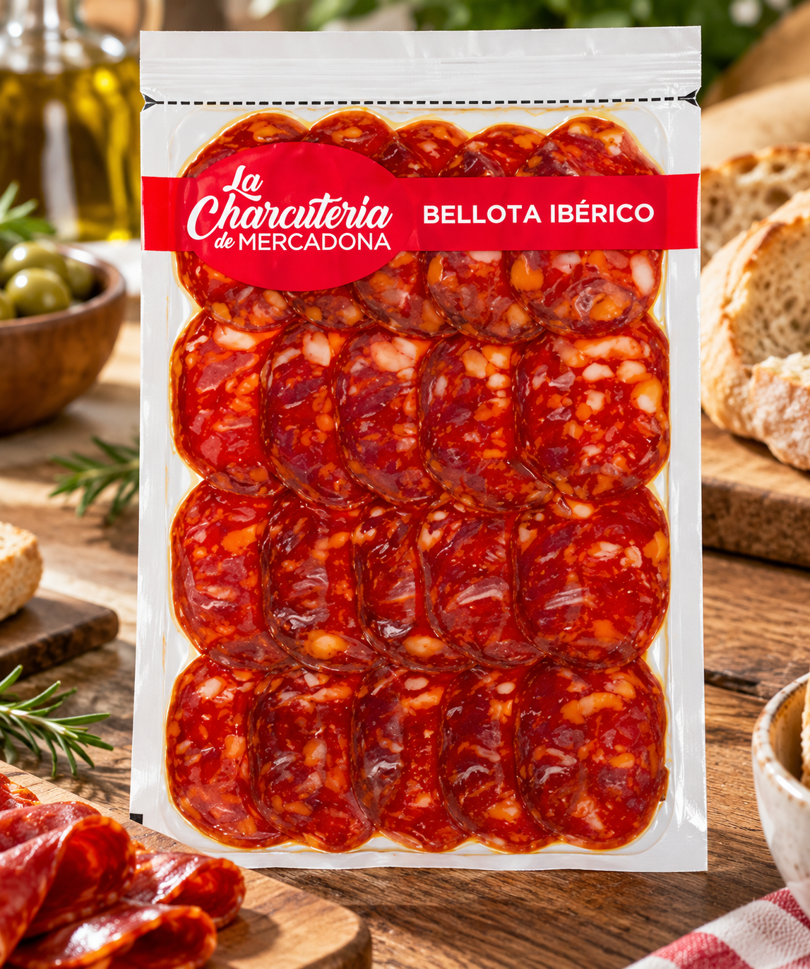Machine-sliced acorn-fed Ibérico chorizo, vacuum-packed | Pack approx. 110 g