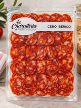 Chorizo de cebo ibérique tranché à la machine, emballé sous vide | Paquet 110 g env.


