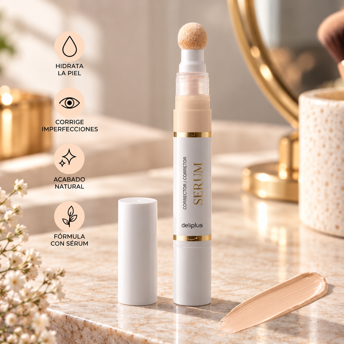 Deliplus leuchtendes Serum-Concealer, ultraleichte Textur | 4 ml