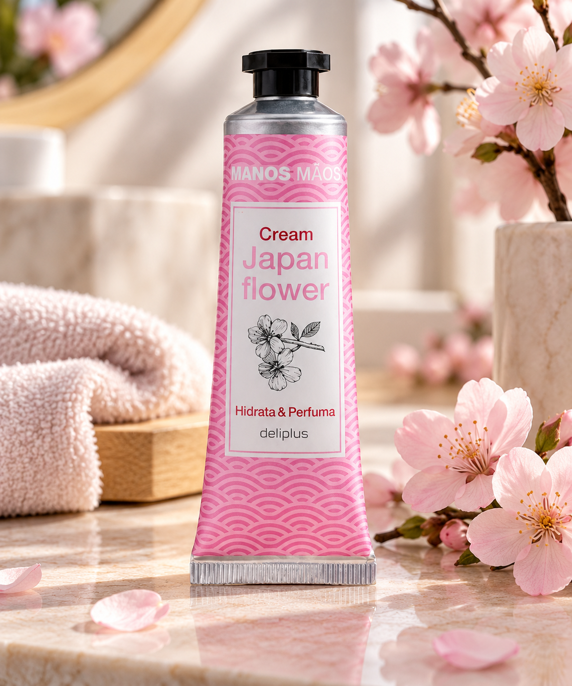 Crema de manos flor de Japón Deliplus Hidrata & Perfuma | Tubo 30 ml