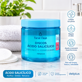 Krążki z kwasem salicylowym Deliplus Facial Clean oczyszczające i regulujące sebum do skóry tłustej i trądzikowej | Słoik 50 krążków

