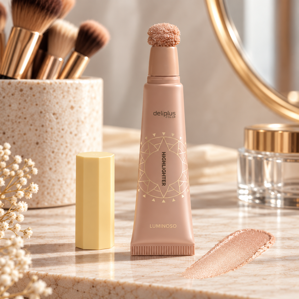 Iluminador facial fluido Highlighter Deliplus 01 champagne | 12 ml