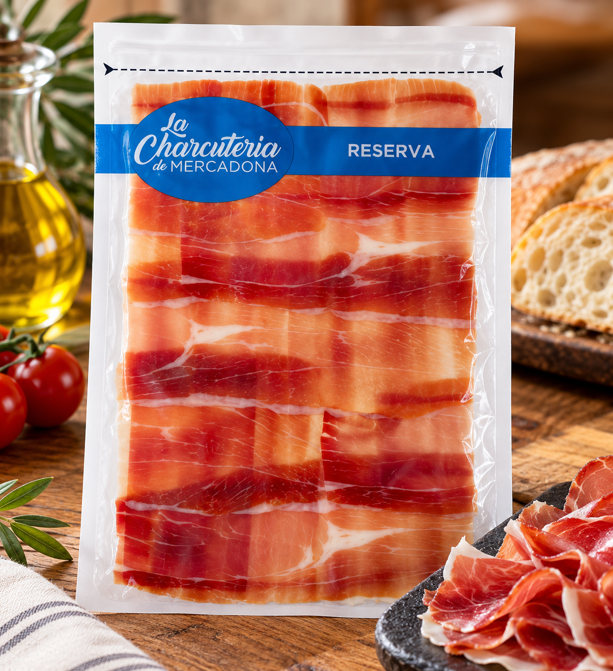 Szynka serrano reserva krojona na tapas, pakowana próżniowo | Opakowanie ok. 90 g

