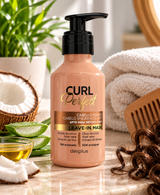 Deliplus Curl Perfect leave-in masker voor krullend haar, geschikt voor de Curly Girl methode | Pot 200 ml