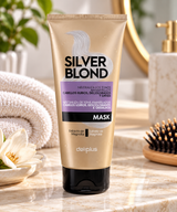 Deliplus Silver Blond Mask für blondes, gebleichtes und graues Haar, neutralisiert Gelbstiche mit Magnolienextrakt | 200 ml Tiegel