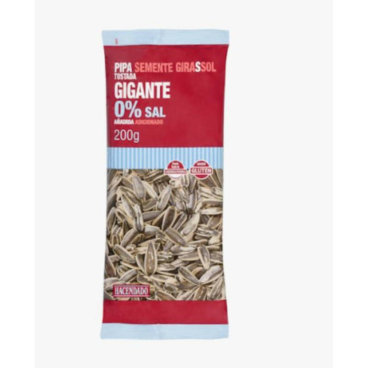 Pipas girasol tostadas Hacendado 0% sal añadida | Paquete 200 Gramos