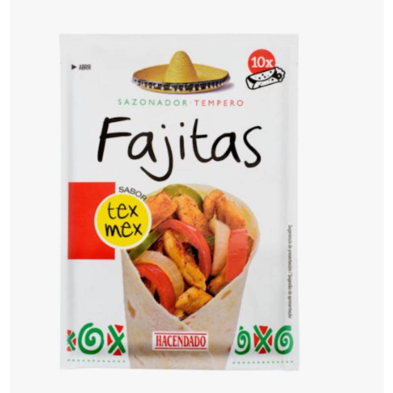 Sazonador para fajitas Hacendado sabor tex-mex | Sobre 17 Gramos