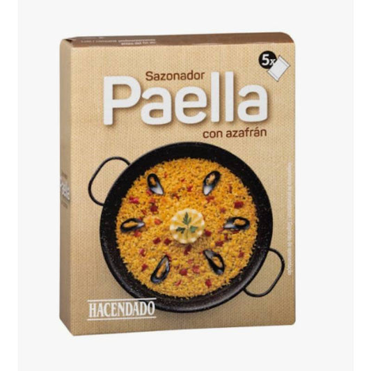 Sazonador para paella con azafrán Hacendado | Caja 5 sobres (20 g)
