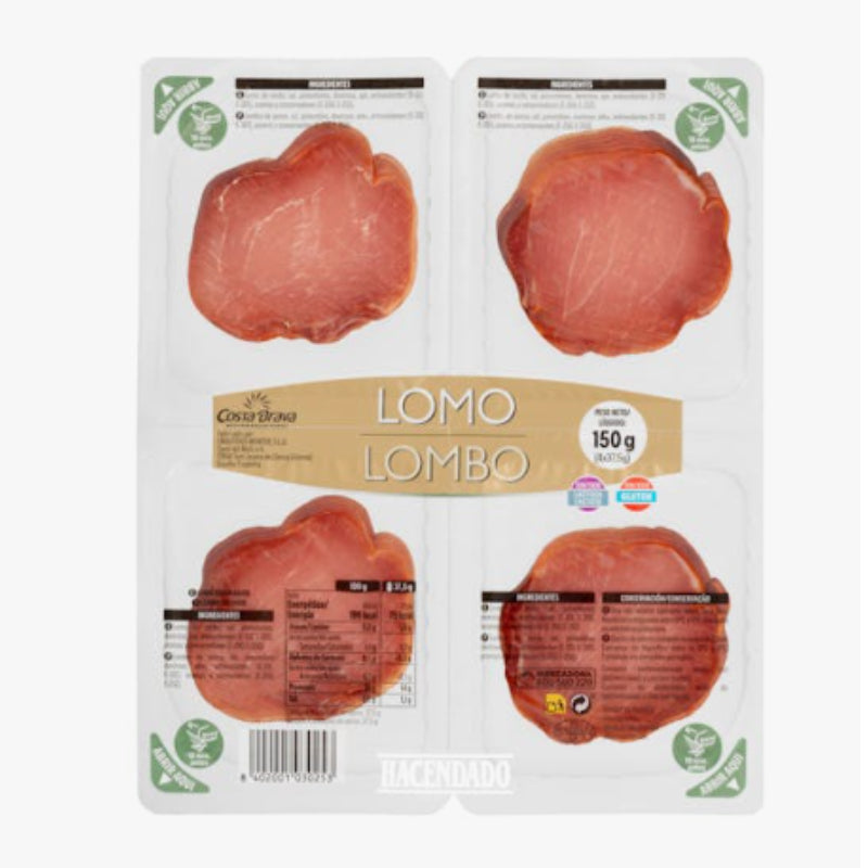 Lomo embuchado Hacendado lonchas | 4 paquetes x 37,5 Gramos