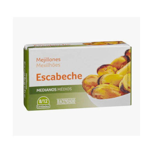 Mejillones en escabeche Hacendado medianos 8-12 piezas