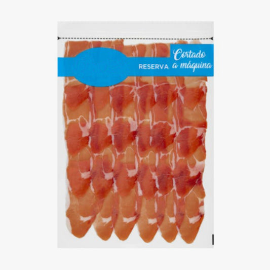 Jamón serrano cortado a máquina envasado al vacío