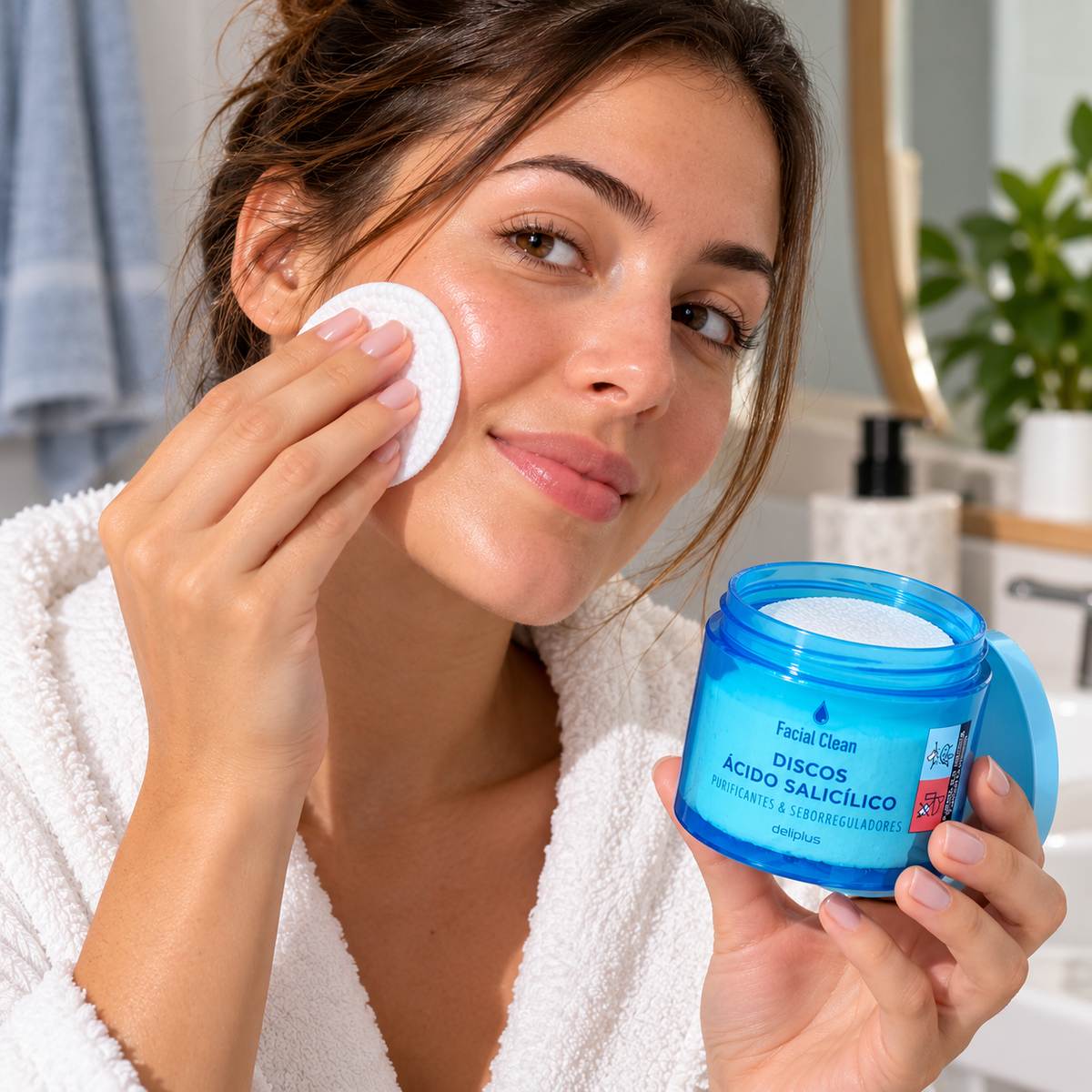 Discos ácido salicílico Deliplus Facial Clean purificantes y seborreguladores piel grasa y acneica | Tarro 50 discos