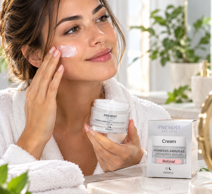 Krem do twarzy Retinal na pierwsze zmarszczki Prevent Age Skin Deliplus do skóry normalnej i mieszanej | Słoik 50 ml
 
