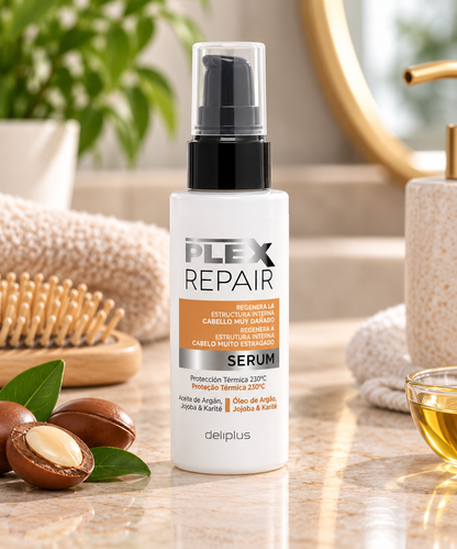 Sérum Plex Repair Deliplus cabello muy dañado con aceite de argán, jojoba y karité | Bote 100 ml