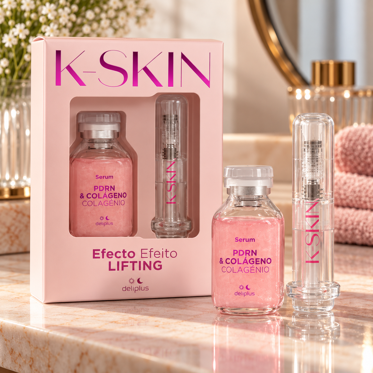 Sérum visage PDRN & Collagène K-Skin effet lifting Deliplus pour tous types de peaux | Boîte 1 unité (35 ml)