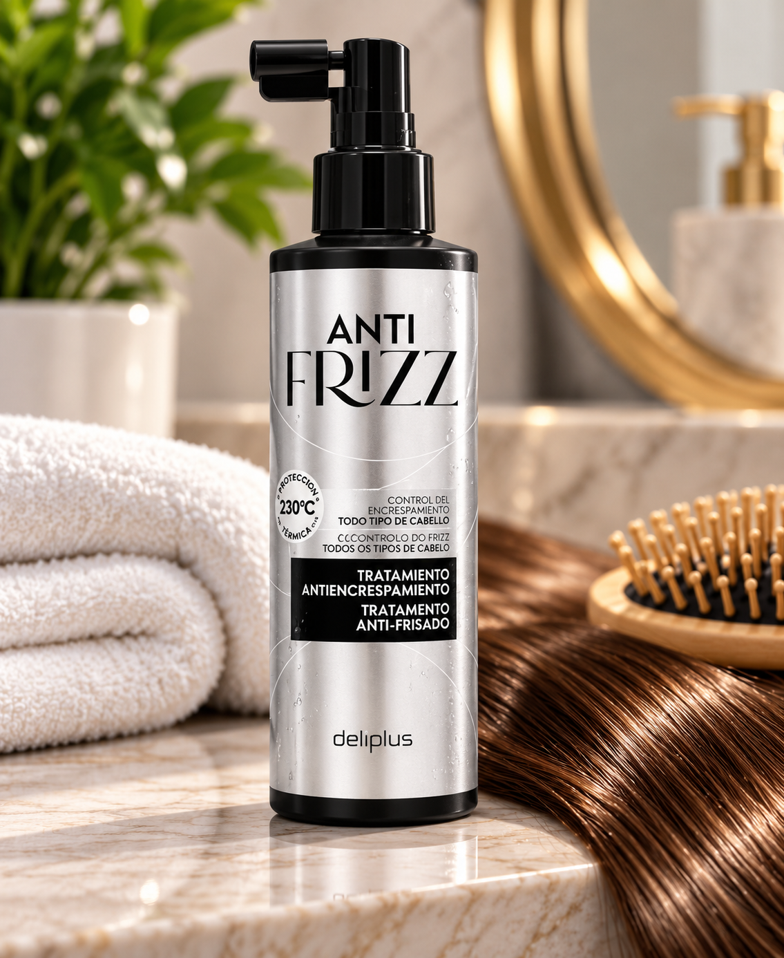 Tratamiento Anti Frizz Deliplus todo tipo de cabello control del encrespamiento | Spray 200 ml