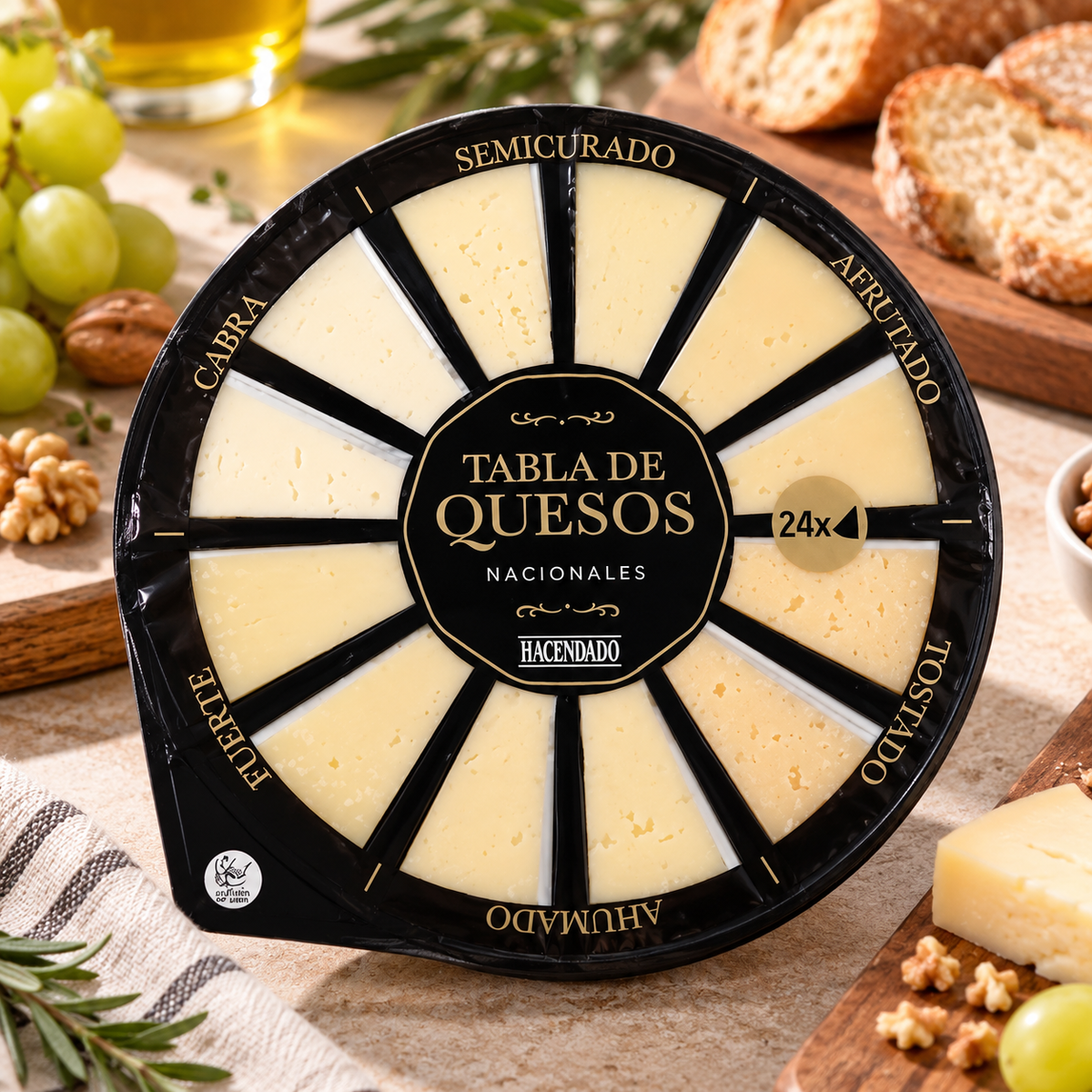 Hacendado Nationale Kaasplank | Schaal 24 porties (240 g)